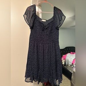 Altard state navy and white polka dot dress